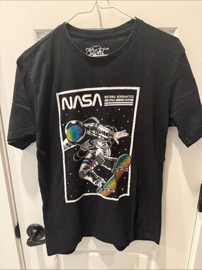 Eighty Eight Black NASA Astronaut Skateboard Graphic Tee
